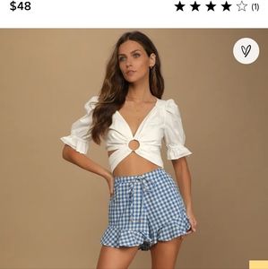 LuLu's blue and white checkered shorts